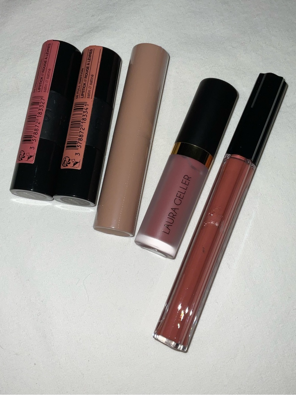 Bundle of 5 Matte & Cream Lipstick Set - Nude Pink & Rose